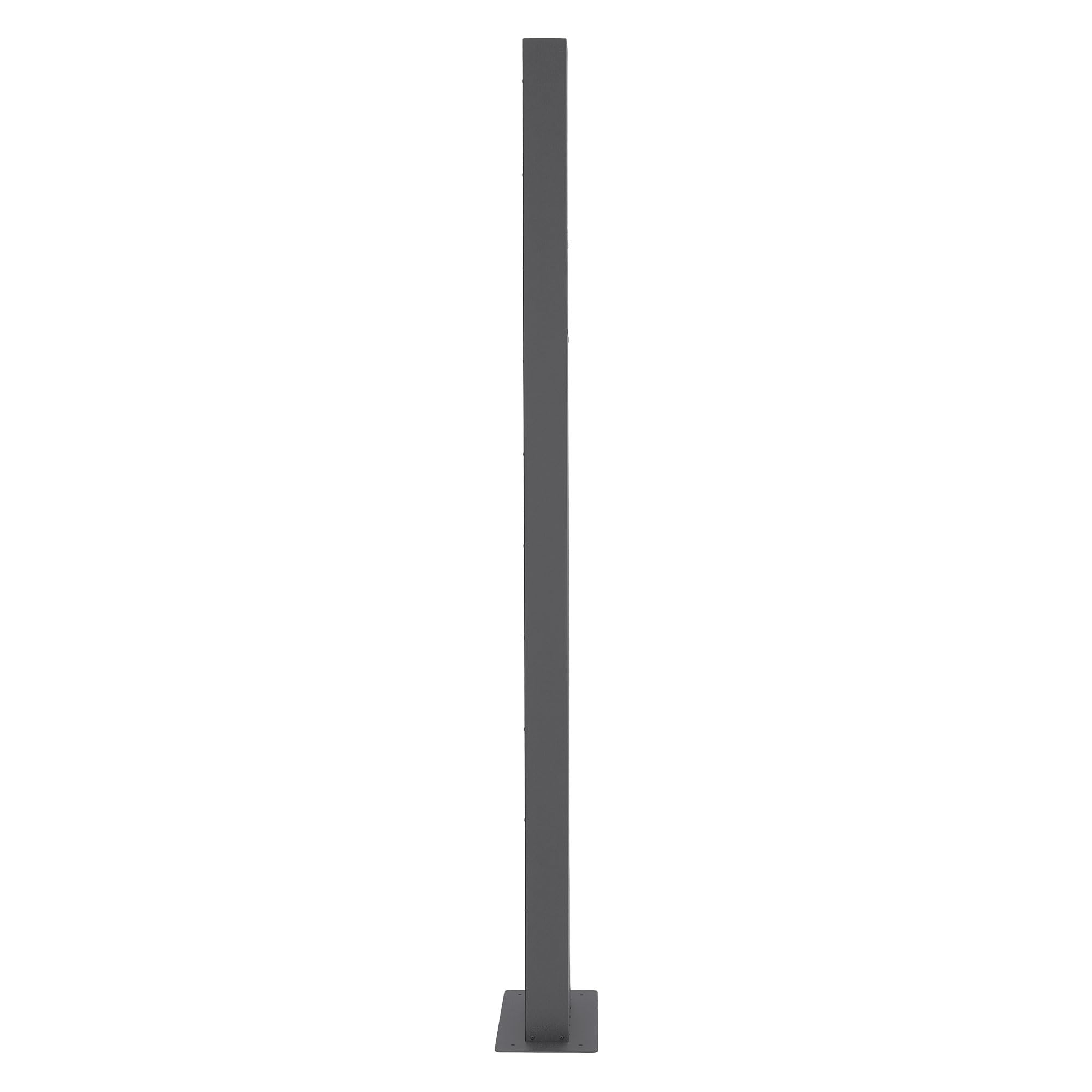 ECD Germany Buzón Autoportante de Acero Inoxidable Antracita Exterior con Soporte Poste 170cm Casillero Moderno con Compartimento para Periódicos y Cerradura con 2 Llaves Incluidas