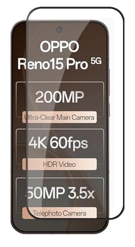 Image of HD Tempered Glass Screen Protector Compatible for Reno 15 Pro 5G, Reno 15 Pro Max 5G with Edge to Edge coverage and Easy Installation kit