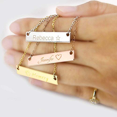 Petite Boutique BIGNAMEBARNECKLACE Customizable Your Name Bar Necklace Personalized Gift Custom Jewelry 16K Plated Aniversary Bridesmaid Gift thumb #5