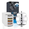 Filtered Shower Head Attachment, High Output, 15 stage Shower Filter, Improves the Condition of Your Skin & Hair, Shower Filter for Hard Water-Shower Water Softener (2 Filters included) Chrome - Mist