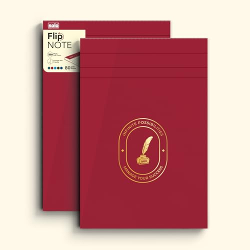Image of SOLO Flip Note A5 Notepad - Velvet Finish Cover, 80 Sheets Premium Smooth Paper, Soft Touch Journal, Elegant Colors, Ideal for Work, Study & Creative Use | Pack of 2
