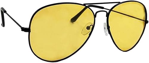 Miniatura 3 de Gafas de sol polarizadas piloto aviador moda lente amarilla gafas de conducción nocturna, tamaño variable, Amarillo
