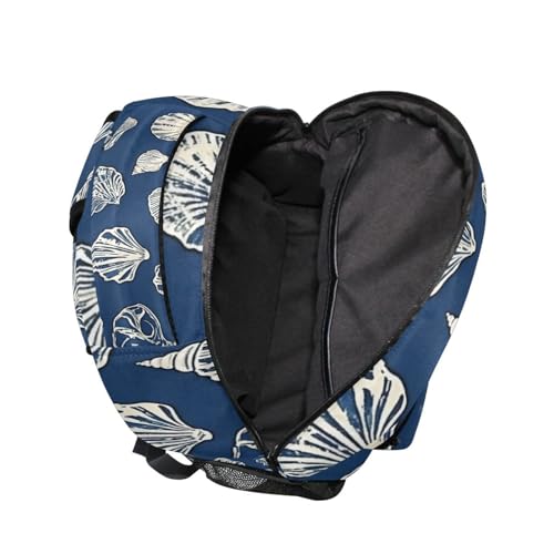 Conch Shell Sea (02) Laptop Backpack, Lightweight Multi Pockets Book Bag Daypack for Women Men Travel4