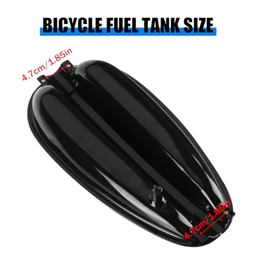 4L Metal Fuel Tank with Cap, Petcock, Filter, Line for 2 Stroke 49-80cc Motorized Bike, Motorcycle