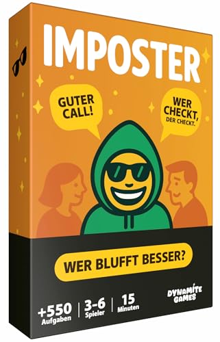 Imposter – Wer ist der Hochstapler? | +550 Aufgaben | das virale Partyspiel | Bluffen, Raten & Lachen für Spielabende & Partys | Lustiges Kartenspiel für Freunde & Familie ab 12 Jahren
