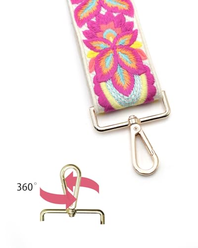 Image of Embroidered Purse Straps Replacement Crossbody Wide Adjustable Bag Straps