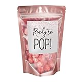 Puremigo 50 Pack Luxury Ready Pop Popcorn Bags Baby Shower, Pink Popcorn Holder, Stand up Zip Pouches Treat Bags, Baby Shower Favors, 5.5 x 7.7 x 3.2inch
