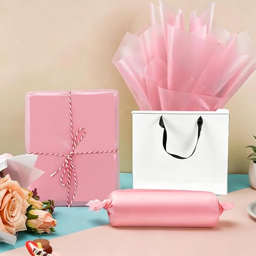 Image of Pink Tissue Paper for Gift Bags - 30 Sheets of Pink Wrapping Tissue Paper Bulk Packaging Paper for Weddings Birthday DIY Project Christmas Valentine's Day Gift Wrapping Crafts Decor (14 x 20 Inch)
