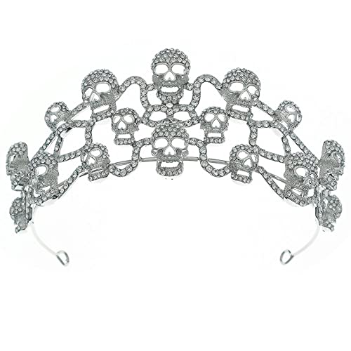 Calavera joyería de Halloween tiara cómoda que no daña el cabello 2