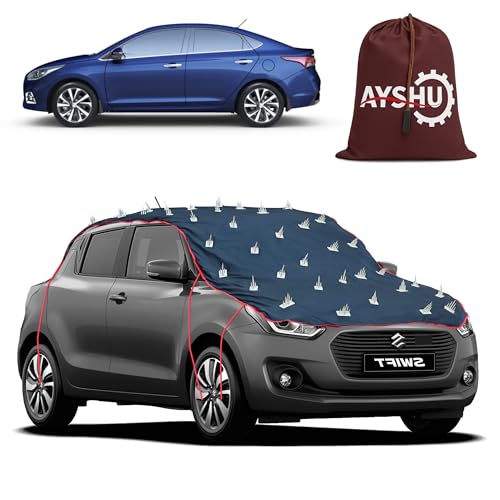 Image of AYSHU Water-Resistant Spike Car Cover for Hyundai Accent - Protects from Dogs, Monkeys, Dust, Sunlight & UV - Full Roof Universal Fit