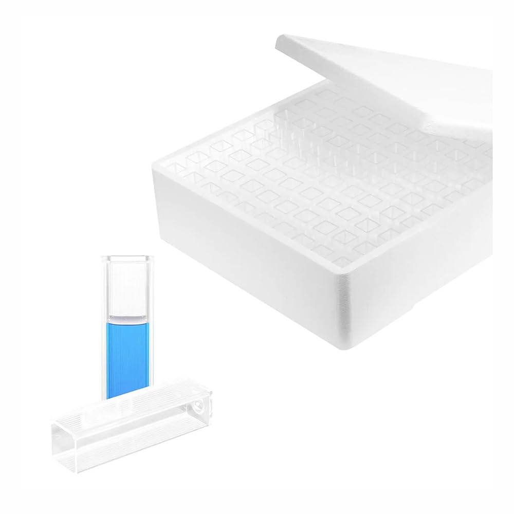 Attrezzature e forniture di laboratorio Cuvette da 100 pezzi, cella monouso 4,5 ml con 2 lati trasparenti for laboratorio, spettrofotometri