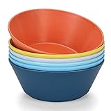 Unbreakable Large Cereal Bowls Set of 6, 32 Ounce BPA-Free Microwave & Dishwasher Safe Salad Bowls, Stackable Multicolor Kitchen Bowls for Serving, Soup, Oatmeal, Pasta, Camping & Daily Use