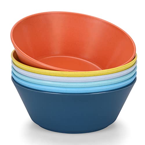 Unbreakable Large Cereal Bowls Set Of 6, 32 Oz Bpa-Free Microwave And Dishwasher Safe Salad Bowls, Stackable Colour Bowls For Serving, Soup, Oatmeal, Pasta, Noodle - 6 Colors #TOP19