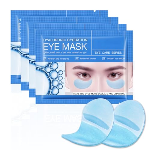 60 Pcs Acido Ialuronico Patch Occhi,Collagene Patch Occhi, Patch Occhi Antirughe Donne e Uomini, Patch Occhiaie e Borse, Rimuovi Borse e Puffiness, Contorno Occhi Idratante (blu)