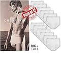 Chereskin Men's Big Man 12 Pack Cotton Full Cut Classic Briefs (3XL / (50-52), 6 PK- WHITE); 3X