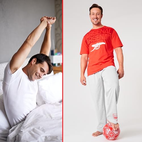 Arsenal F.C. Mens Pyjamas Set Nightwear T-Shirt Long Bottoms PJs Lounge Set S-3XL Men Teenagers Arsenal Gifts for Men4