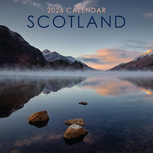 2026 Scotland 12" x 12" Square Hanging Wall Calendar with Stunning Scottish Scenery - No Plastic, Environmentally Friendly. Daily, Weekly, Monthly 12 Month Planner