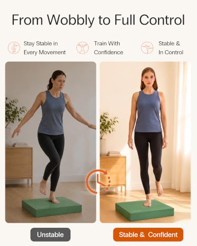 Image of StrongTek Extra Wide Foam Balance Pad for Physical Therapy, 19 inch X 15.8 inch X 2.4 inch, High-Density TPE Foam Pad for Exercise, Enhanced Stability, Core Strength, Non-Slip & Water-Resistant, for Fitness, Yoga