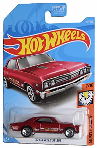 Hot Wheels '67 Chevelle SS 396 Muscle Mania rojo miniatura 1