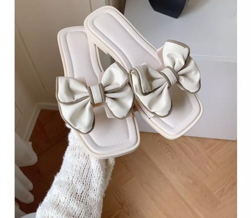 Kawaii Women's Cushion Breeze Sandal Slippers with Bows wear Fashion Hundred Bow Soft Flat Slippers Women Summer3