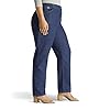 Lee-Womens-Plus-Size-Relaxed-fit-Elastic-Waist-Jean Lee Women's Plus Size Relaxed Fit Side Elastic Tapered Leg Jean, Dark Indigo, 18 Medium