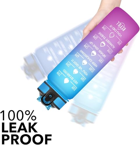 Image of TEKCOOL Motivational 1L Capacity Star Sky Plastic Bottle with Straw | Leakproof, Durable, BPA-Free | Ideal for School /College /Office /Travel, Sports /Outdoor Activities'