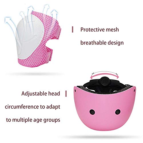 TRISOMY helmets for kids, bike Helmet for Ages 3-8 Boys Girls with toddler knee pads and elbow pads,Wrist Guards,Kids Protective safety Gear set uesd for Skateboard,Roller Skating,bicycle,Scooter,bmx