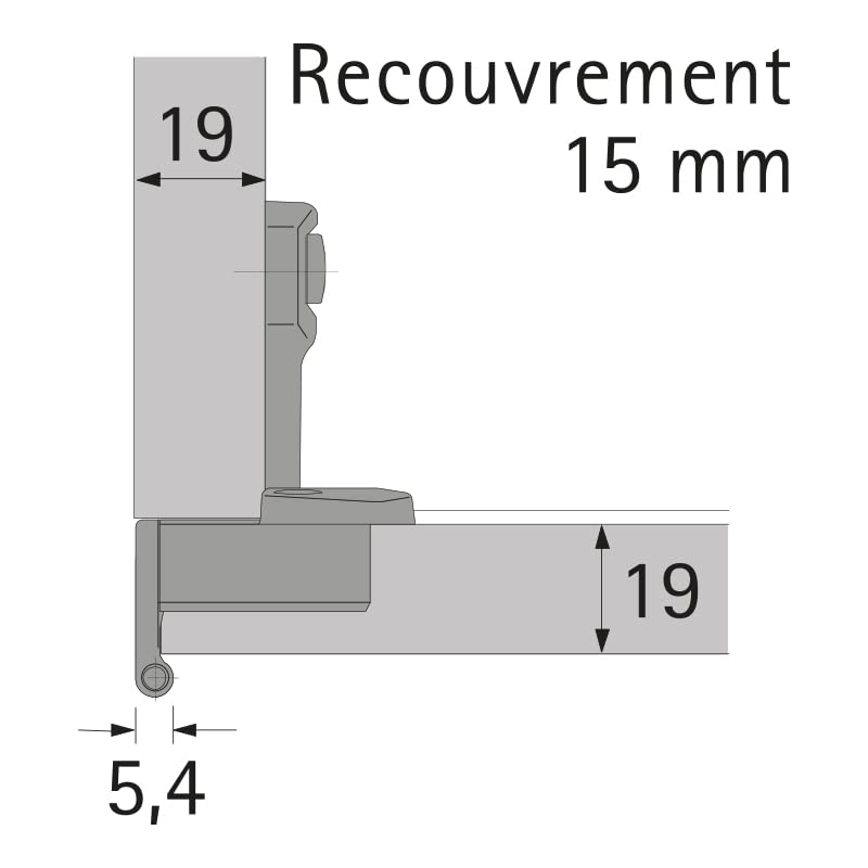 Hettich - Charnieres & Compas - Selekta Pro 2000, 16Mm