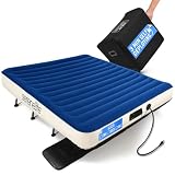 SereneLife EZ Bed Air Mattress with Frame and Rolling Case, Self-Inflating Airbed with Built in Pump for Travel and Hosting, King