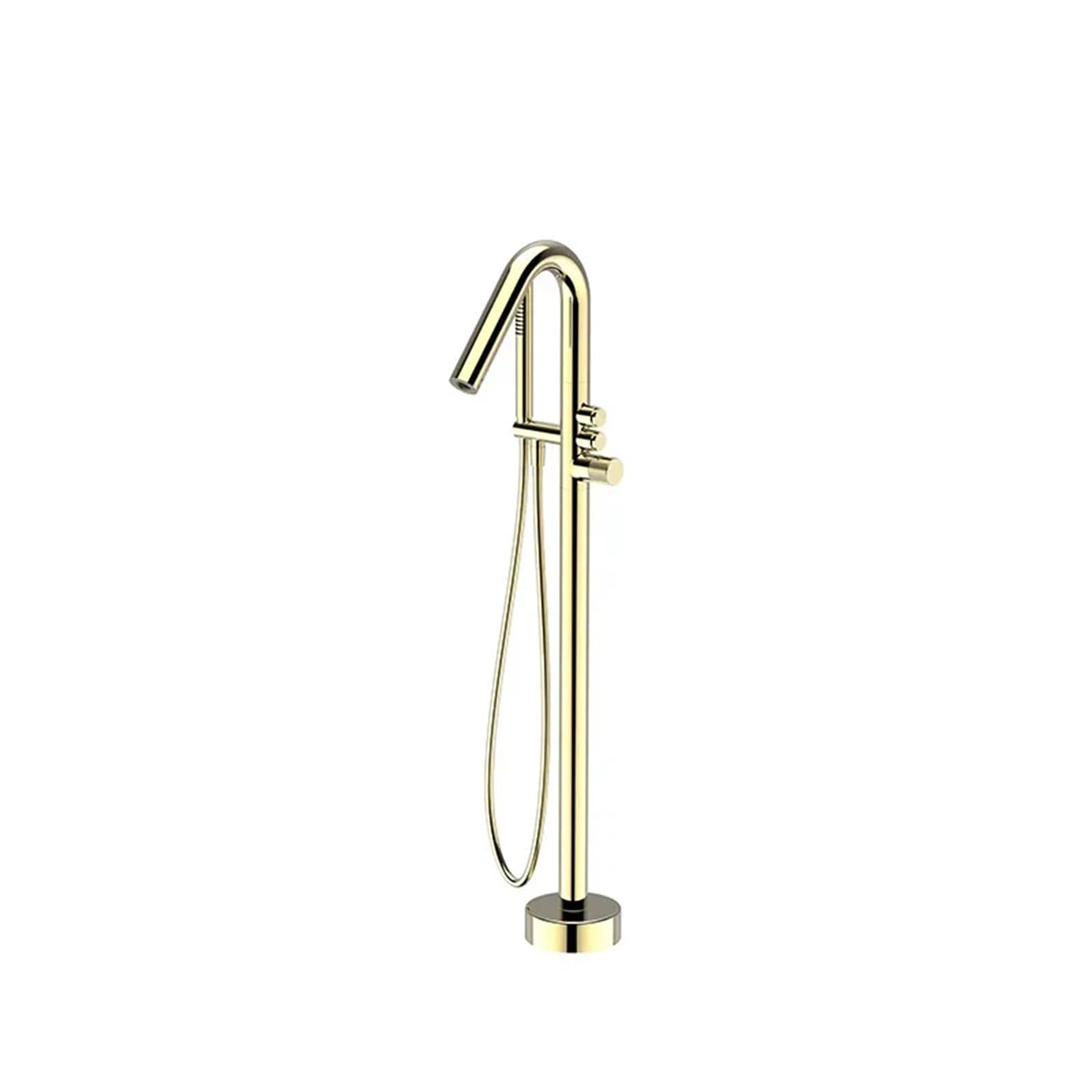 Sxithgkdw Gold Faucet, Floor Mounted Bathtub Faucet With Waterfall Spout, Brass Construction And Hot/Cold Mixer Compatible With Bathroom (Color : ), Kd-301897