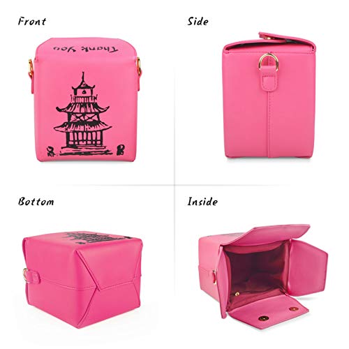 Image of Crossbody Purses and Handbags for Women PU Leather Chinese Takeout Box Totes Top Handle Satchel Shoulder Bag