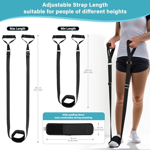 HOOMTREE Knee Replacement Recovery Aids,Knee Rehabilitation Equipment Speed Recovery After Surgery,Hip/Knee Extensition Device Increase Range of Motion Relieve Pain,with Padded Handles and Foot Sleeve