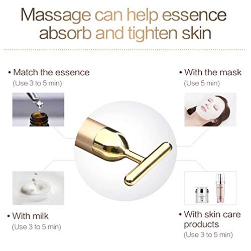 Goodybuy Beauty Bar 24K Gold Skin Care Face Massager Roller, 2 In 1 Electric 3D Roller And T Shape Energy Beauty Bar For Face Lift And Skin Tightening #TOP3