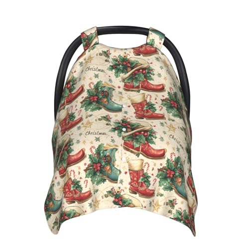 Housse siège auto bébé respirante et couverture allaitement confortable avec motif Noël