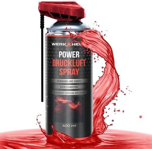 Druckluftspray für Elektronikreinigung - Druckluftreiniger - Air Duster mit 100mm Verlängerung - Compressed Air Dose - Effiziente Staubentfernung für PC, Tastatur, Kamera, Auto etc.