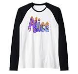 Alice Niñas y mujeres Nombre personalizado Alice Camiseta Manga Raglan