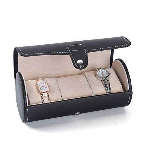 Boîte de présentation de montre en cuir PU noir texturé style luxe