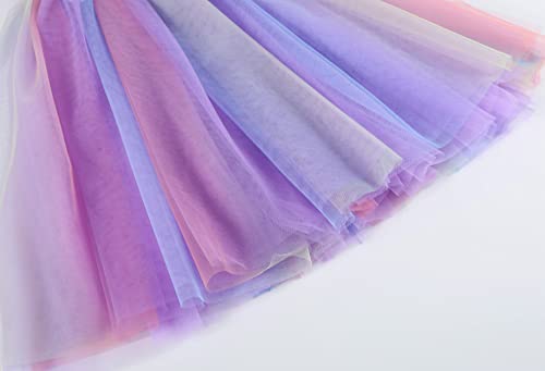 Image of GSVIBK Baby Girls Tutu Dress Sleeveless Toddler Cotton Tulle Skirt Princess Party Prom Dresses