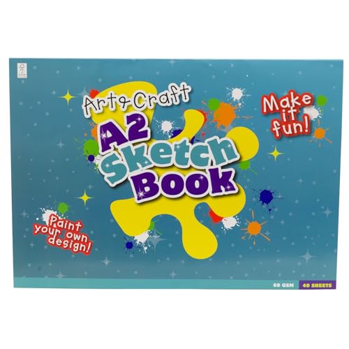 Carousel Home Kids A2 Art & Craft Sketchbook Artist Sketch Pad with 40 Sheets | A2 Drawing Paper Pad 60gsm White Drawing Paper | Extra Large Sketching Book - 59x42cm