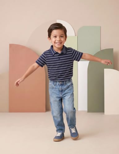 Image of Amazon Brand - Symbol Boys Soft Cotton Rich Jersey Striped Polo Shirt