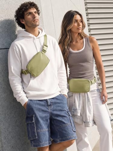 Image of ODODOS Unisex Mini Belt Bag with Adjustable Strap Small Fanny Pack for Workout Running Traveling Hiking, Khaki Green