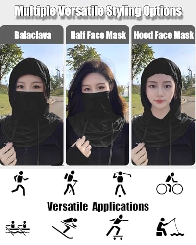 Image of 3 Pcs Cooling Balaclava Mask Summer Balaclava Sun UV Protection Hood Breathable Full Head Mask Face Cover for Men Women