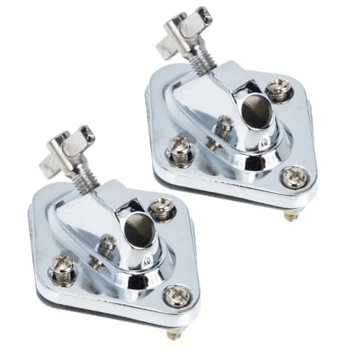 HOMSFOU 2pcs Soporte para pata de Floor Tom y Bombo con tornillos, base de soporte de aleación para batería, estabilidad fuerte y soporte resistente