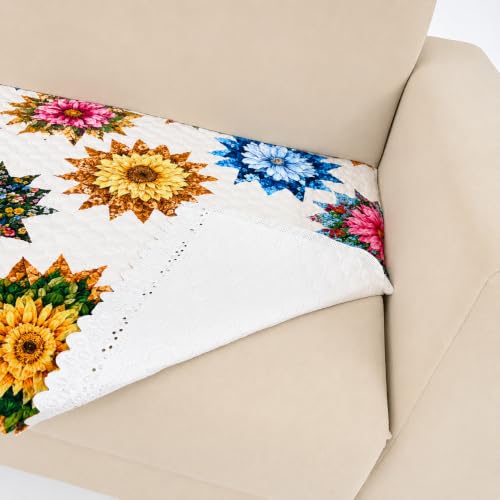 Image of Homerz Premium Printed Quilted Velvet Sofa Slip Cover Protector with Tassels, Sofa Mat, Exact Size, Antislip Cover (Morocco, 5 (3+2) Seater, Half)