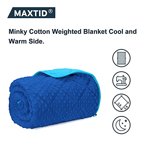 MAXTID Kids Weighted Blanket 5lbs for Boys Blue 36inx48in Heavy Blanket for Children