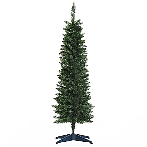 HOMCOM Árbol de Navidad Artificial 150 cm Ignífugo con 294 Puntas de Rama PVC y Soporte de Metal Decoración...