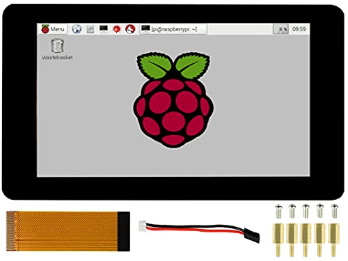 7inch Capacitive Touch Display for Raspberry Pi 4B/3B+/3A+/3B/2B/B+/A+ and Compute Module 4/3+/3, 7" DSI LCD 800×480 Pixel, Support Ubuntu/Kali/WIN10 IoT, Single Point Touch Driver Free