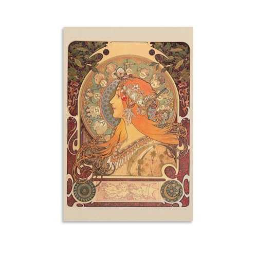 Signes Astrologiques Mucha - Décoration Murale Art Nouveau Art Mural Moderne Maison 60x90
