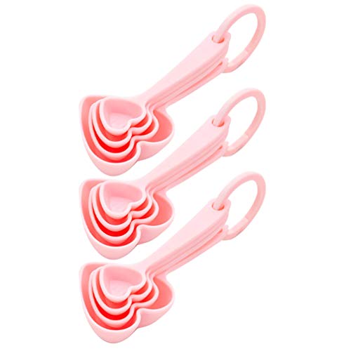 Dessert Spoon ? Home Tableware Creative Ice Cream Scoop Plastic Heart-Shaped Dessert Spoons 4.72-Inch for Home Wedding and Baby Shower 3 Sets/12pcs