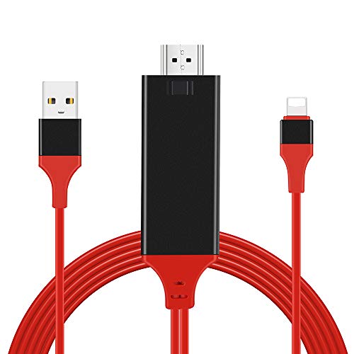 Houkoli Compatible with iPhone to HDMI Cable 6.6ft HDMI Adapter Digital AV 1080P